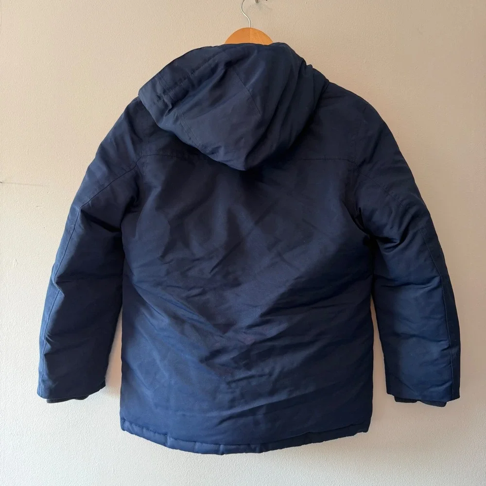 Polo Ralph Lauren Boys Navy Blue Sherpa Lined Hooded Parka Jacket Size M 10-12